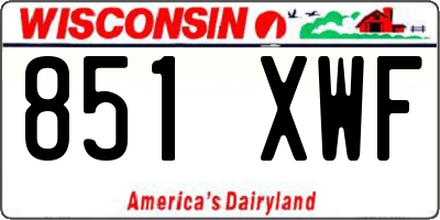 WI license plate 851XWF