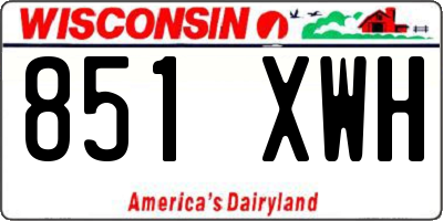 WI license plate 851XWH