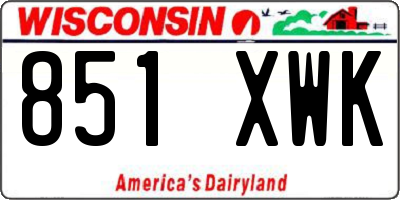 WI license plate 851XWK