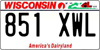 WI license plate 851XWL