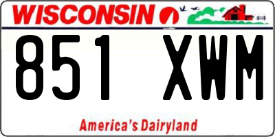 WI license plate 851XWM
