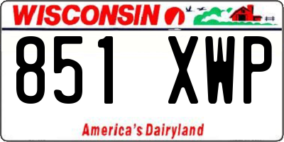 WI license plate 851XWP