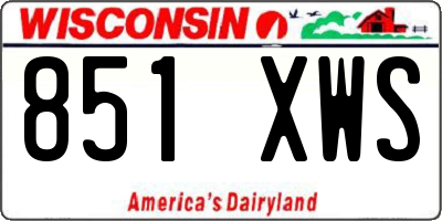 WI license plate 851XWS
