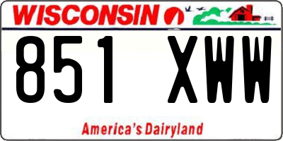 WI license plate 851XWW