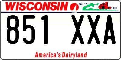 WI license plate 851XXA