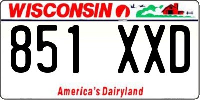 WI license plate 851XXD