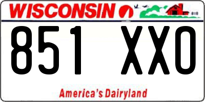 WI license plate 851XXO