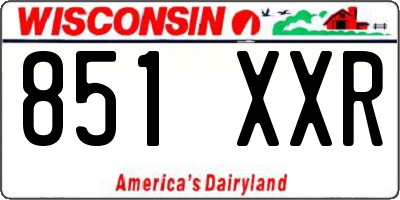 WI license plate 851XXR
