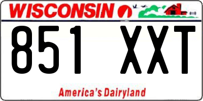 WI license plate 851XXT