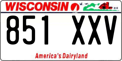 WI license plate 851XXV