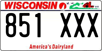 WI license plate 851XXX