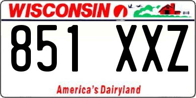 WI license plate 851XXZ