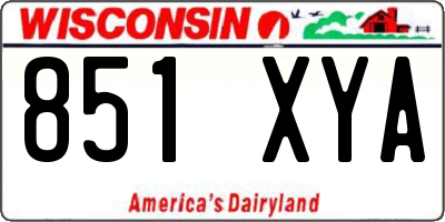 WI license plate 851XYA