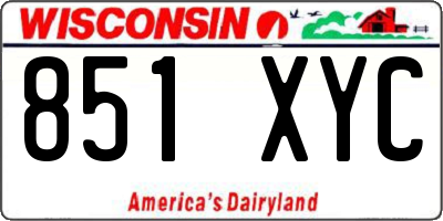 WI license plate 851XYC