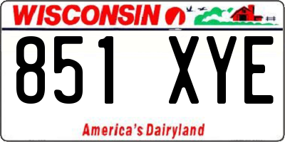 WI license plate 851XYE