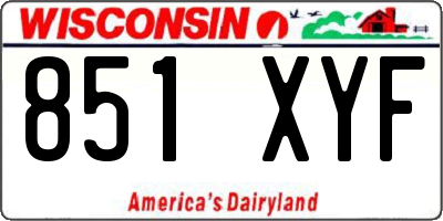 WI license plate 851XYF