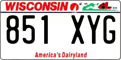 WI license plate 851XYG