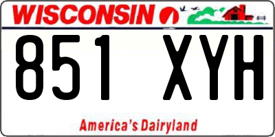 WI license plate 851XYH