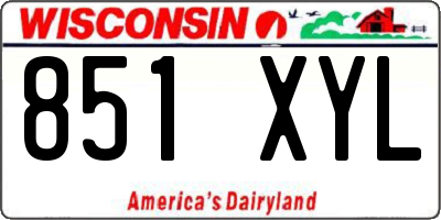 WI license plate 851XYL