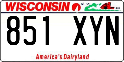 WI license plate 851XYN