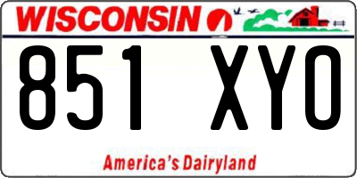 WI license plate 851XYO