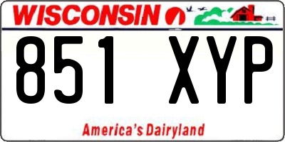 WI license plate 851XYP
