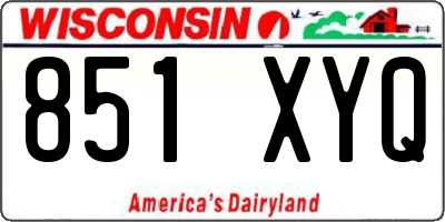 WI license plate 851XYQ