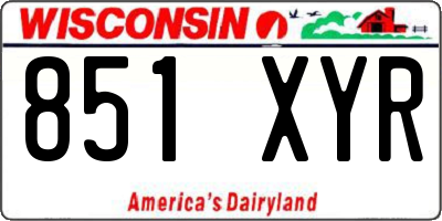 WI license plate 851XYR