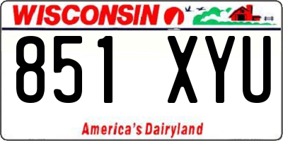 WI license plate 851XYU