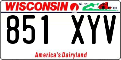 WI license plate 851XYV
