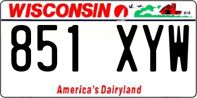 WI license plate 851XYW