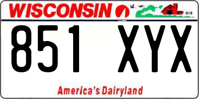 WI license plate 851XYX