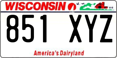 WI license plate 851XYZ