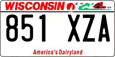 WI license plate 851XZA
