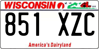 WI license plate 851XZC