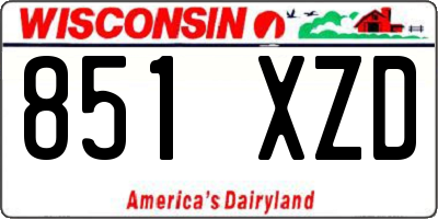 WI license plate 851XZD