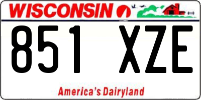 WI license plate 851XZE