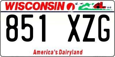 WI license plate 851XZG