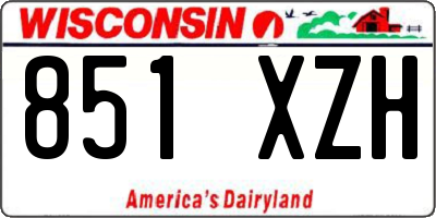 WI license plate 851XZH