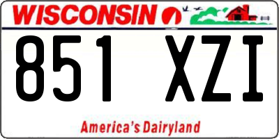 WI license plate 851XZI
