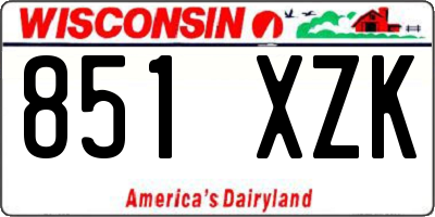 WI license plate 851XZK