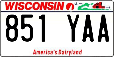 WI license plate 851YAA