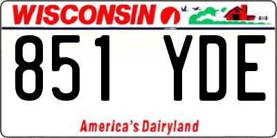 WI license plate 851YDE