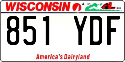 WI license plate 851YDF