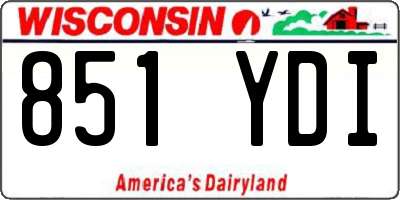 WI license plate 851YDI