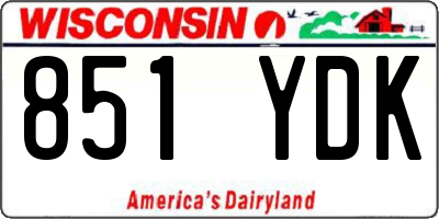 WI license plate 851YDK