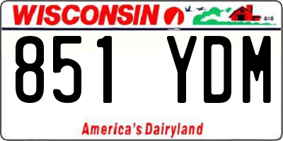WI license plate 851YDM