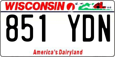 WI license plate 851YDN