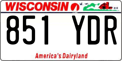 WI license plate 851YDR