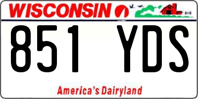 WI license plate 851YDS